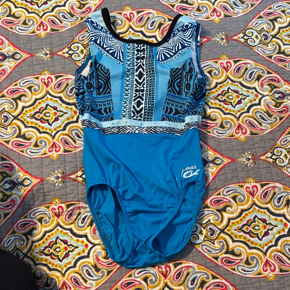 GK leotard in Blue and Black